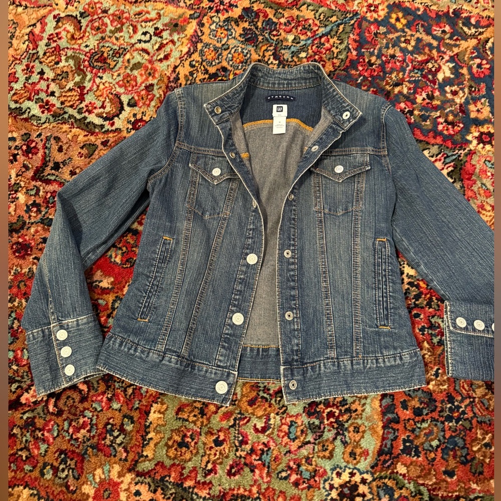 GAP Blue Denim Jean Jacket Tailored Stretch Fit